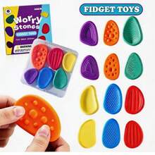 Soft Texture Stress Relief Sensory Soothing Stone, Suitable For Students, Relieves Anxiety And Stress (Random Color) - Multicolor - View 1