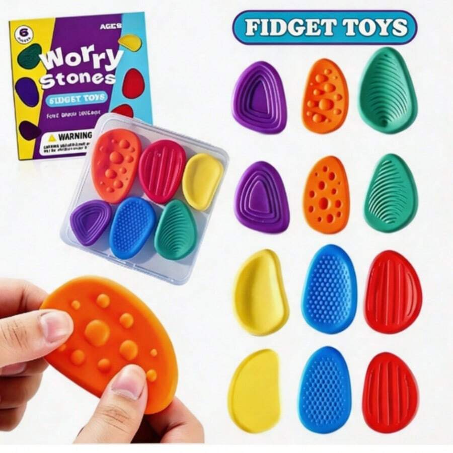 Soft Texture Stress Relief Sensory Soothing Stone, Suitable For Students, Relieves Anxiety And Stress (Random Color) - Multicolor - View 1