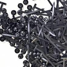 100 مجموعة من أربطة الكابلات النايلون ذاتية القفل العالمية شديدة التحمل مع دبوس وزر، حزام تثبيت لإصلاح السيارات اليومي - A - مشاهدة 10