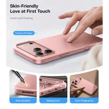 Casing PC Keras Matte Mewah Kompatibel dengan iPhone 18 Pro Max 17 16 15 14 13 Mini 12 11 Plus Ultra Tipis Pelindung Belakang Padat - Rose Gold - View 3