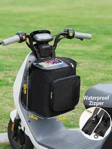 Tas Penyimpanan Motor Anti Air Hitam Putih dengan Tali Bahu yang Dapat Diatur, Kantong Depan Kapasitas Besar yang Tahan Lama, Tas Penyimpanan Motor dan Tas Sadel Sepeda Listrik, Cocok untuk Perjalanan dan Berkomuter, Hadiah Ideal untuk Pengendara, Penting untuk Kenyamanan Berkendara - A - View 13
