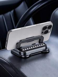 New 2‑In‑1 Car Phone Holder With Parking Number Plate, Stable Anti‑Shake Dashboard Cell Phone Stand, Adjustable Car Navigation Phone Mount, Universal Auto Interior Decor Accessory For All Smartphones - Multicolor - View 1