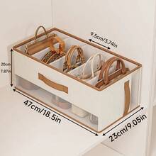 1/2pcs Foldable Elegant White Handbag Organizer Insert, Multi-Compartment Design, Suitable For Handbags, Shoes And Accessories, Space-Saving Closet/Wardrobe Storage, Durable Divider Luxury Item Storage Box - Multicolor - View 3
