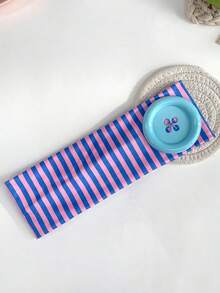 1pc/4pcs Women's Sweet Cool Style Contrast Color Striped Headband, Fashion Elastic Large Button Headband, Niche Sports Outdoor Versatile Headband Hair Accessory - Multicolor - View 15