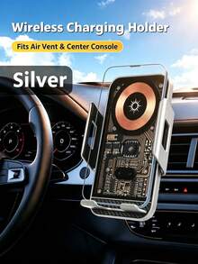 Dudukan Ponsel Mobil Nirkabel Otomatis, Dudukan Ventilasi Udara, Pengisi Daya Nirkabel, Braket Navigasi Mobil Universal Rotasi 360° untuk Smartphone - D18 - View 13