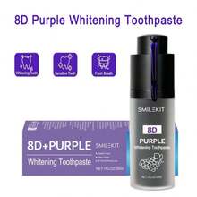 1pc Exclusive Design 8D Teeth Whitening Purple Toothpaste, Deep Cleaning, Fresh Breath, Whitening Toothpaste, 30ML, Daily Use, Oral Care, Purple Toothpaste - 8D-a Mint Flavor - View 8