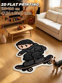 1件 2026新款 滑板男孩不對稱卡通地毯 街頭風滑板角色印花地墊 男孩房床邊個性化創意腳墊 易清潔地毯 不對稱卡通角色造型設計 適合臥室或沙發使用 易維護家居裝飾墊 臥室裝飾 房間裝飾 小地毯 毛毯 戶外地墊 - 彩色 - 查看 16