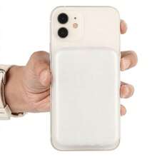 Magnetic Power Bank Protective Case Compatible With IPhone - TPU Soft Anti-Drop Protective Cover, Compatible With MagSafe | Matte Texture And Closed Design (Battery Not Included) - Transparent White - View 3