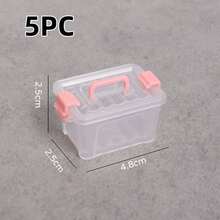 Colorful Buckle Mini Storage Bins, Stackable Clear Plastic Tiny Box, Portable Small Container For Jewelry Beads, Miniature Scene Decor, Fidget Relax Toy For Desk Decoration - Multicolor - View 11