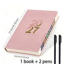 2027 A5 Planner 1pc + 2 Pens, Daily & Monthly Academic Agenda Organizer, Multi-Functional Monthly Schedule Planner For Students, Office And Business Use, Perfect For Daily Planning, Promoting Self-Discipline And Efficient Time Management, Notebook Memo - A5 - View 12