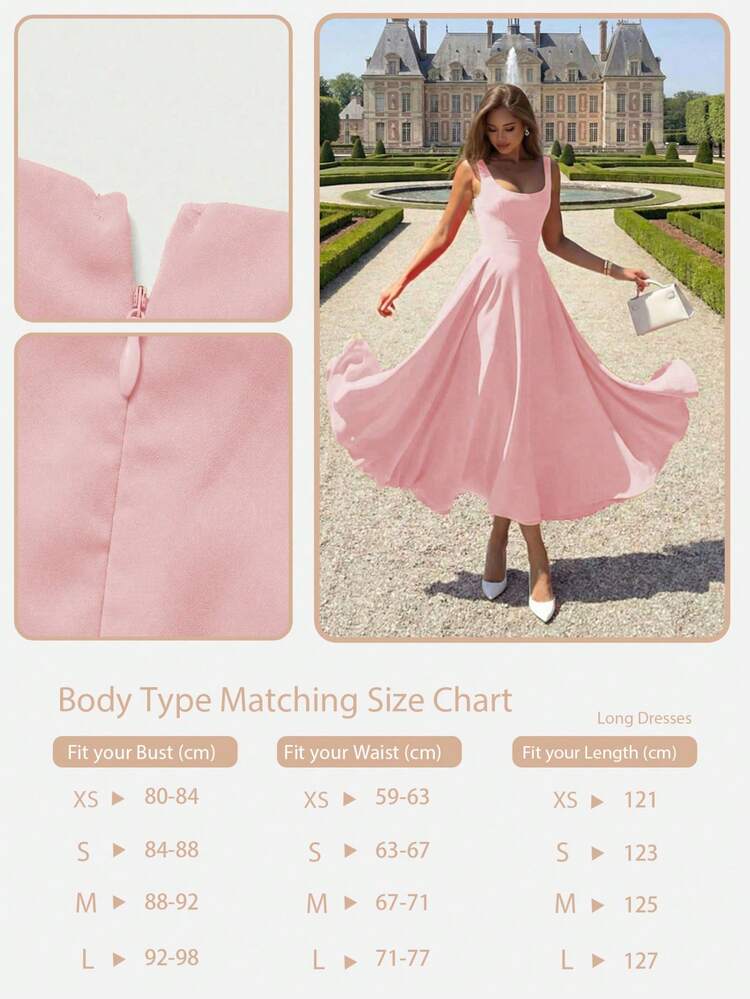 Spring/Summer Elegant Casual Romantic Elegant Slim Fit A-Line Dress For Dating, Valentine's Day, Dress For Holidays Party Pink - Pink - View 9