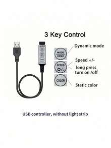 5m/4m/3m/2m/1m RGB LED Strip Lights USB LED 3-Key Control Colorful Lighting For Room Wall, TV Backlight Home Decor - 3-key RGB - View 9