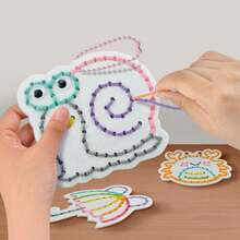 12-Pattern Beginner Sewing Set, Starter Kit - Includes Multiple Style Combinations, Plastic Needles, Thread, DIY Sewing Board, Children's Sewing Set, Children's Felt Crafts, Felt Set, Helps Develop Fine Motor Skills - Multicolor - View 9