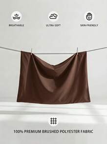 Veyra Day 1pc Coffee Pillowcase, Soft Polyester Pillow Sham, Smooth Breathable Polyester Bedding Pillow Protector Case With Envelope Closure (No Insert) - Coffee - View 3