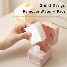 1 Pack Portable Travel Makeup Remover Case, 2-In-1 Wash & Remove Makeup Set, Multi-Functional Mini Storage Box, Pocket Size For Travel & Business Trips - View 2