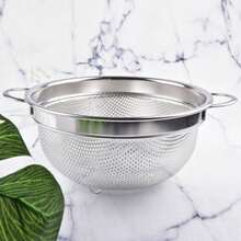 Stainless Steel Double-Ear U-Shaped Multipurpose Basket; Rustproof And Easy To Clean; Kitchen Storage; Fruit And Vegetable Draining; Tableware Placement; Bathroom Storage; Clutter Organization; Dining Table Storage; Universal For Multiple Scenes. - 21cm - View 1