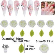 150pcs Mixed Color Floral Acrylic Set, Suitable For DIY Jewelry, Nail Art, Phone Case, Clothing And Handmade Accessories Material - DIY - View 12