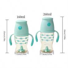 1pc PPSU Material Baby Bottle With Easy-Grip Handle, Silicone Nipple, Leak-Proof, Easy To Suck, 160ml Suitable For Babies 4 Months And Above, 260ml Suitable For Infants 6 Months And Above - Multicolor - View 2