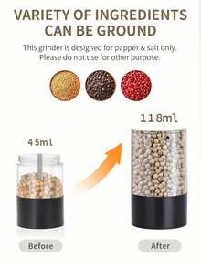 RAF Electric Salt And Pepper Grinder Set, Pepper Grinder, Rechargeable, 500mAh Lithium Battery, Adjustable Coarseness, One-Hand Operation, Electronic Spice Grinder With Decorative Base And LED Light - Multicolor 1 - View 7