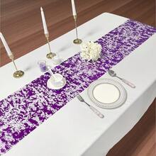 1 Roll Polyester Silver Foil Stamped Table Runner, Solid Color Minimalist Elegant Exquisite, Decorates And Conceals Tabletop Tableware, Wear-Resistant And Durable, Suitable For Wedding, Birthday Party, Celebration, Mother's Day, Father's Day, Independence Day And Other Holiday Atmosphere Decoration, Daily Family Gathering And Dining - View 27