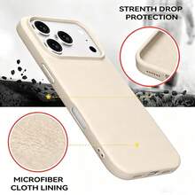 Liquid Silicone Phone Case Compatible With Iphone 18 Pro Max, Soft Anti-Slip Grip | Ultra-Fine Fiber Lining Shockproof Protection, Easy To Clean, Ultra-Thin Design Compatible With IPhone 18 Pro Max/18 Pro/18/17/16/15/14/13/12 Series - antique white - View 5