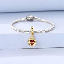 Religious Pendant: Lamb Of God Catholic Cross Faith Red Heart Moon Goddess Charms For DIY Bracelets, Necklaces, Gifts, And Accessories - Gold Or Silver - View 9