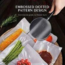 100/500pcs Transparent Textured PE-Nylon Vacuum Seal Bags, Airtight Food Storage Bags, Suitable For Home And Commercial Use, Can Be Used For Meat, Seafood, Grains, Nuts, Fruits - Clear - View 6
