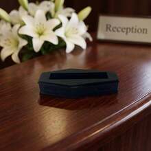 1pc Black Gothic Coffin Shaped Business Card Holder, Desktop Card Display Stand, Large Capacity Office Organizer, Suitable For Office, Desk Decor - Multiple Styles - View 2