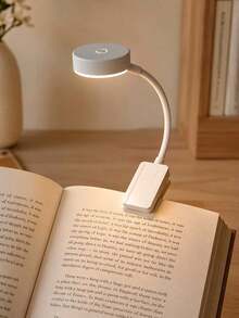 4pcs 4-LED Black/White Clip-On Book Light, Eye-Care Reading Lamp, 3 Color Temperatures, Dimmable, Mini Portable Clip-On Reading Light (Battery Not Included) - Multi-color - View 5