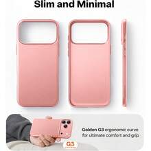 Casing PC Keras Matte Mewah Kompatibel dengan iPhone 18 Pro Max 17 16 15 14 13 Mini 12 11 Plus Ultra Tipis Pelindung Belakang Padat - Rose Gold - View 5
