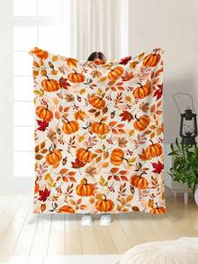Minimalist & Elegant Floral Print Pattern, Outdoor Camping Leisure Blanket, Soft & Comfortable 280gsm Fleece Blanket, Multi-Purpose Blanket For Sofa, Bed, Home, Picnic, Travel, All Seasons, Modern Style, Polyester, Machine Washable - Multicolor - View 1