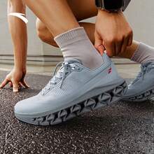 Anta FOLD Origami Men's Structured Cushioning Jogging Shoes, Breathable Mesh Sports Sneakers - Gray/Silver - View 2