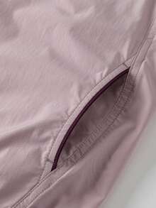 mini bala Jaket Berkerudung Pelindung Anti Air Unisex Praktis untuk Anak Perempuan Muda, Dilengkapi Topi Anti Angin untuk Perjalanan Luar Ruangan - merah muda ungu - View 7