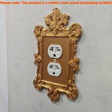Elegant Baroque Victorian Rococo Style Rectangular Carved 3D Scroll Pattern Gold/White Decorative Wall Plate Light Switch Cover And Outlet Cover, European Style Switch Panel Faceplate, Suitable For Bedroom, Living Room, Bathroom, Kitchen, Housewarming Gift, All Seasons - Multiple Styles - View 15