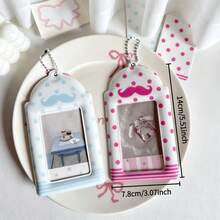 Polka Dot Mustache Card Holder 3inch Fan Photo Card Protector, Campus Card And Meal Card Storage Case With Pendant - C-multicolor - View 6