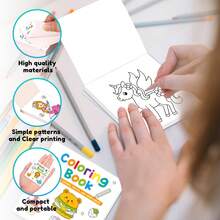 50Pcs Mini Coloring Books For Kids Ages 4-8, Pocket Size 9cm Coloring Books, Princess Cars Animals, Party Favors Goodie Bag Stuffers, Back To School - Multicolor - View 5