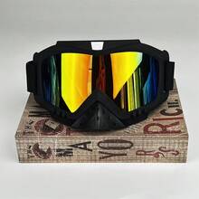 Adult Ski Goggles, Suitable For Skiing, Cycling, Hiking, Motocross, Snowmobiling, Outdoor Sports Nose Protection Eye Protection, PC Lens - Multicolor - View 4