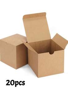 10pcs/20pcs/30pcs 10*10*10cm Gift Boxes, Small Gift Boxes, Black/White/Natural Kraft Paper Boxes With Lids, Suitable For Party Favors, Candle Packaging, Birthday, Wedding, Party Gift Decoration, Christmas Gift Decoration And Other Gift Boxes, Garden - Multiple Styles - View 11