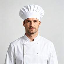Adjustable Classic Chef Hat, Pleated Chef Hat, Unisex Breathable Tall Chef Hat, Suitable For Cafe, Restaurant, Kitchen - 1Pc - View 5