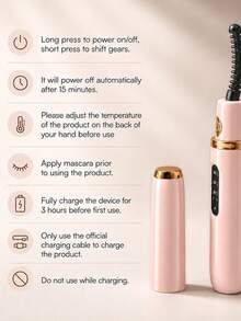 Heated Electric Eyelash Curler – LCD Display, 3 Temperature Settings, USB Rechargeable 300mAh Battery. Fast And Gentle Curling, Long-Lasting Hold All Day – Lightweight And Portable, Suitable For Home Or Daily On-The-Go Use. - Multicolor - View 8