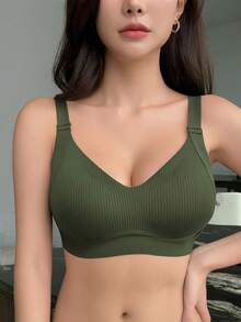 DAZY Women's Seamless Bra - Adjustable Shoulder Straps, Wireless Support, Suitable For Daily Wear, Ultra Soft And Breathable Fabric,Women's Spring Clothing - Green - View 4