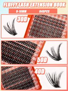 496/544/640/400 قطعة رموش فردية متجمعة، أنماط هجينة 30D-150D. مجموعة رموش DIY كثيفة وناعمة قابلة لإعادة الاستخدام. تخلق مظهرًا طبيعيًا وساحرًا. مثالية للاستخدام المنزلي، سهلة التطبيق للمبتدئين والمحترفين على حد سواء. - D - مشاهدة 10