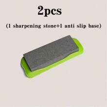 2pcs Detachable Diamond Sharpening Stone, Double-Sided High Hardness Knife Sharpener With Plastic Base, Portable Manual Knife Sharpening Tool, No Electricity Required Kitchen Knife Sharpener, Home Kitchen Knife Sharpener - A - View 9