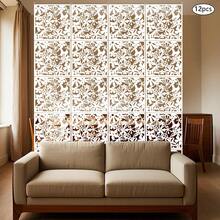 SHIOUCY 12-Panel Hanging Foldable Room Divider, White PP Hollow-Carved Privacy Screen For Space Partition & Home Decor - White - View 2