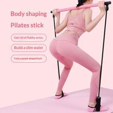 1PC Multifunctional Pilates Bar Kit With Foot Loops, Portable Pilates Stick Exercise Bar With Resistance Bands, Home Gym Workout Equipment For Full‑Body Body Shaping, Arms Legs Hips Core Training - Leg Pilates Bar - View 8