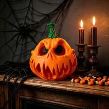1pc Halloween Pumpkin Resin Decor Ghost Skeleton Non-Electric - Multicolor - View 7