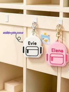 1pc Personalized Backpack Keychain, Custom Name Bag Charm, Cute School Bag Tag, Kids Backpack Accessory, Back To School Gift, Personalized Name Keyring, School Supplies Decoration, Gift For Boys And Girls ﻿,Random Keychain - Multicolor - View 1