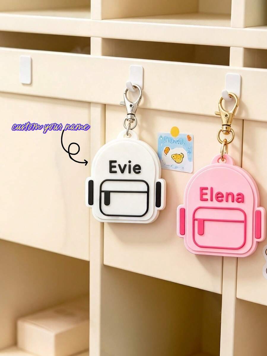 1pc Personalized Backpack Keychain, Custom Name Bag Charm, Cute School Bag Tag, Kids Backpack Accessory, Back To School Gift, Personalized Name Keyring, School Supplies Decoration, Gift For Boys And Girls ﻿,Random Keychain - Multicolor - View 1