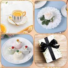 100/300/500pc White Lace Paper Doilies, Oil-Proof Absorbent Disposable Placemats, Round And Rectangular Lace Tablecloths, Suitable For Cakes, Desserts, Fried Foods, Wedding Party Tableware And Handicraft Decoration - View 4