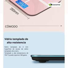 Báscula electrónica digital LED para pesaje preciso, Carga USB, no se necesita baterías, encendido y apagado automático, Se puede conectar a un teléfono móvil por Bluetooth.Después de descargar la aplicación, se pueden medir 79 datos corporales. - Azul - Ver 6